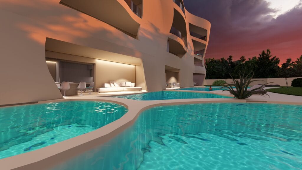 Villa di lusso Stradivari Home a Jesolo: design esclusivo firmato Federico Cappellina. Architettura contemporanea, piscine private e vista mare mozzafiato. Esclusività e relax Made in Italy
