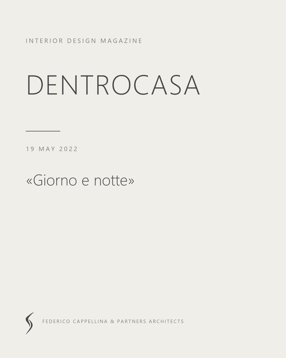 Professional office Verona: card of the publication of 19 May 2022